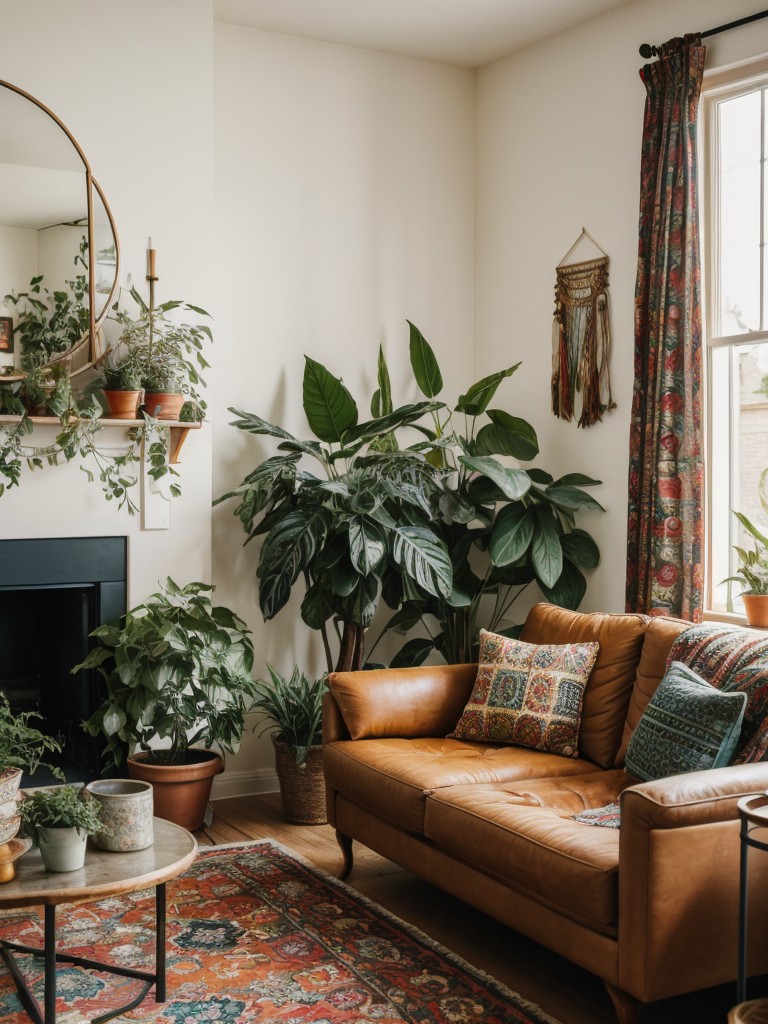 bohemian-living-room-ideas-cozy-eclectic-vibe-incorporating-vibrant-colors-patterned-textiles-plenty-plants