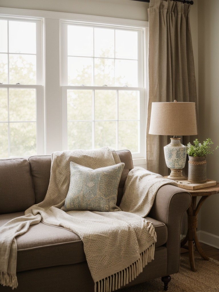 accessorize-vintage-inspired-textiles-like-linen-burlap-curtains-cozy-throws-patterned-pillows