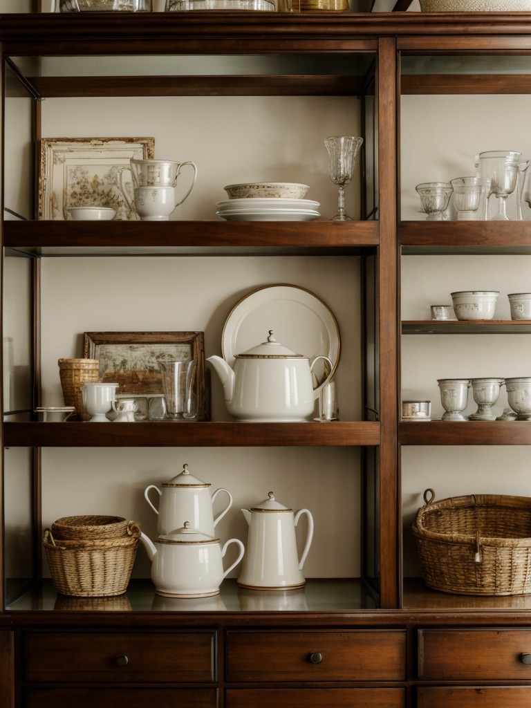 display-family-heirlooms-antique-collectibles-open-shelves-glass-front-cabinets-added-charm