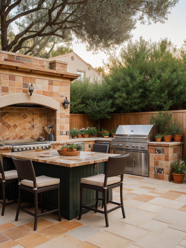 mediterranean-inspired-backyard-terra-cotta-pots-vibrant-tiles-cozy-outdoor-kitchen-al-fresco-dining