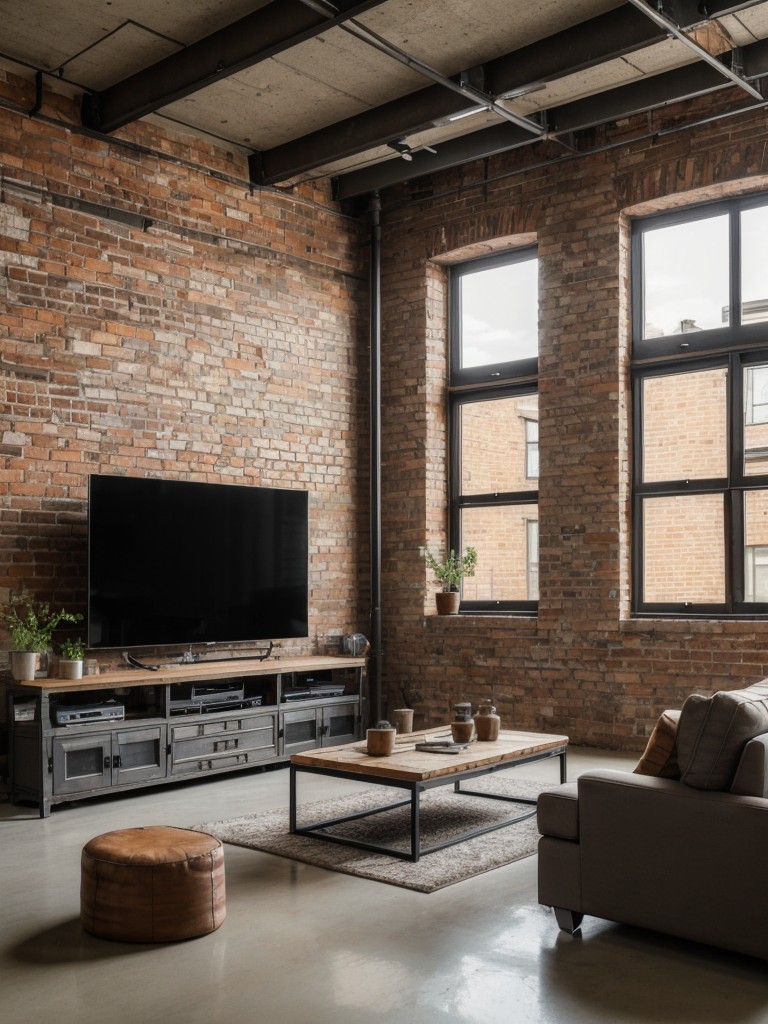 industrial-chic-living-room-exposed-brick-walls-metal-accents