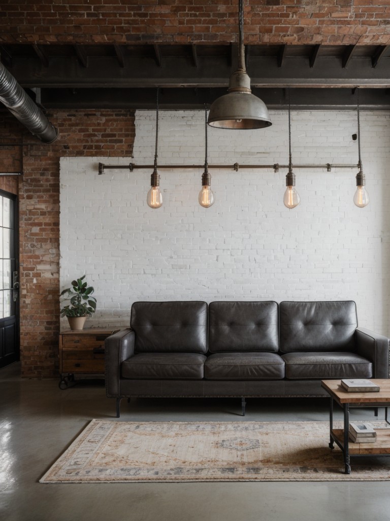 industrial-living-room-ideas-exposed-brick-walls-metal-accents-blend-vintage-modern-furniture-incorporating-edison-bulbs-concrete-finishes