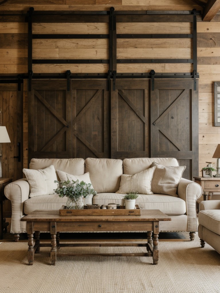 farmhouse-living-room-ideas-barn-inspired-sliding-doors-shiplap-walls-vintage-decor-pieces-like-weathered-signs-antique-clocks