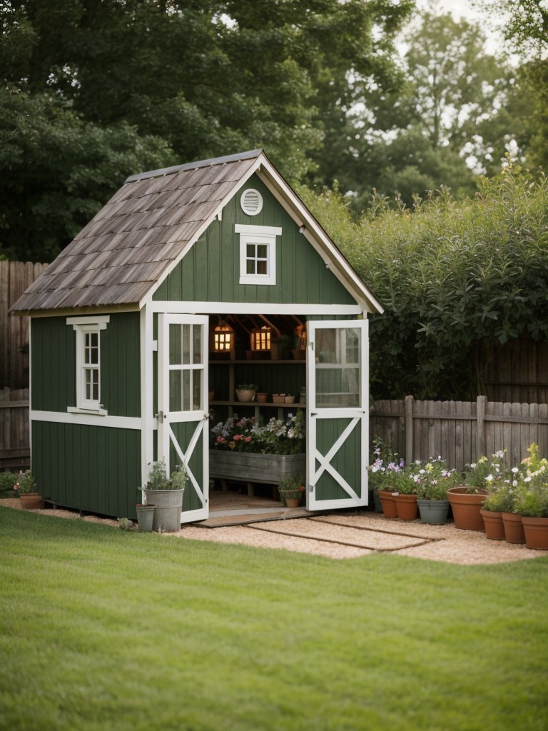 farmhouse-backyard-decor-ideas-vintage-inspired-gardening-tools-wooden-crates-charming-chicken-coop