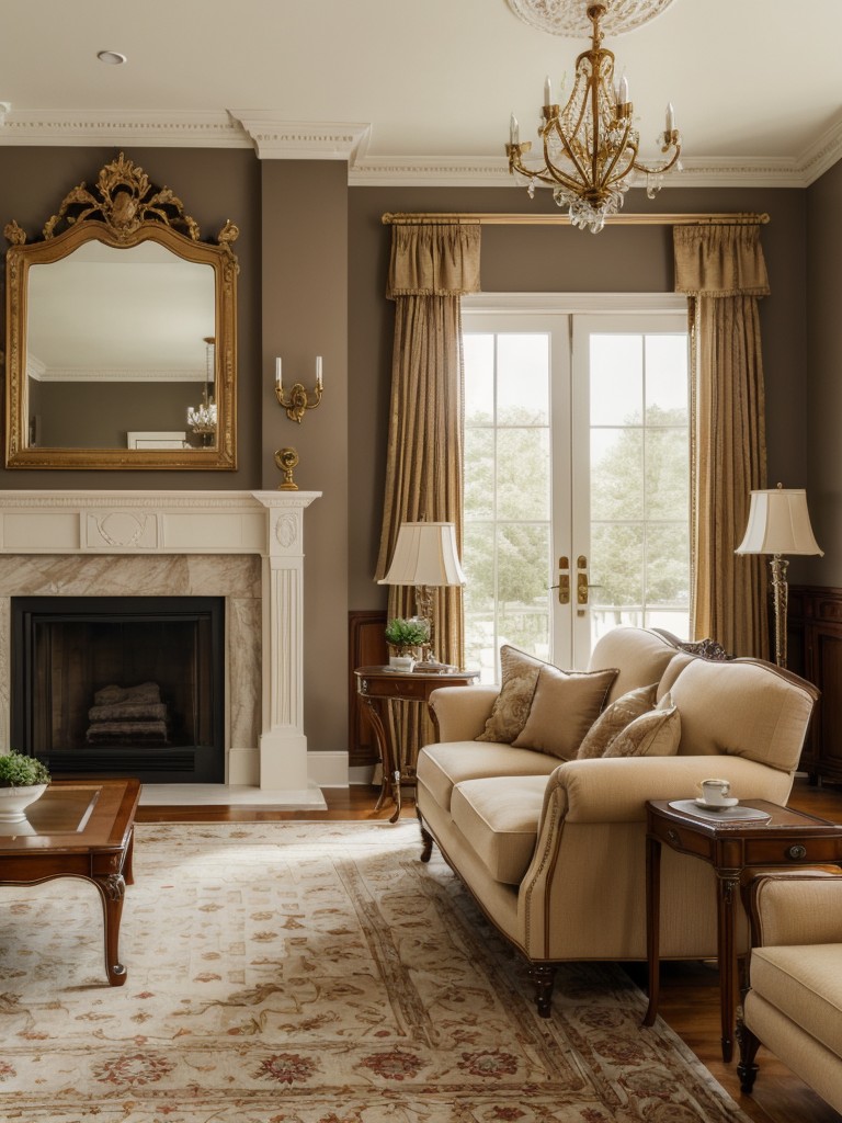 traditional-living-room-ideas-elegant-furniture-ornate-details-like-crown-molding-classic-color-scheme-rich-warm-tones