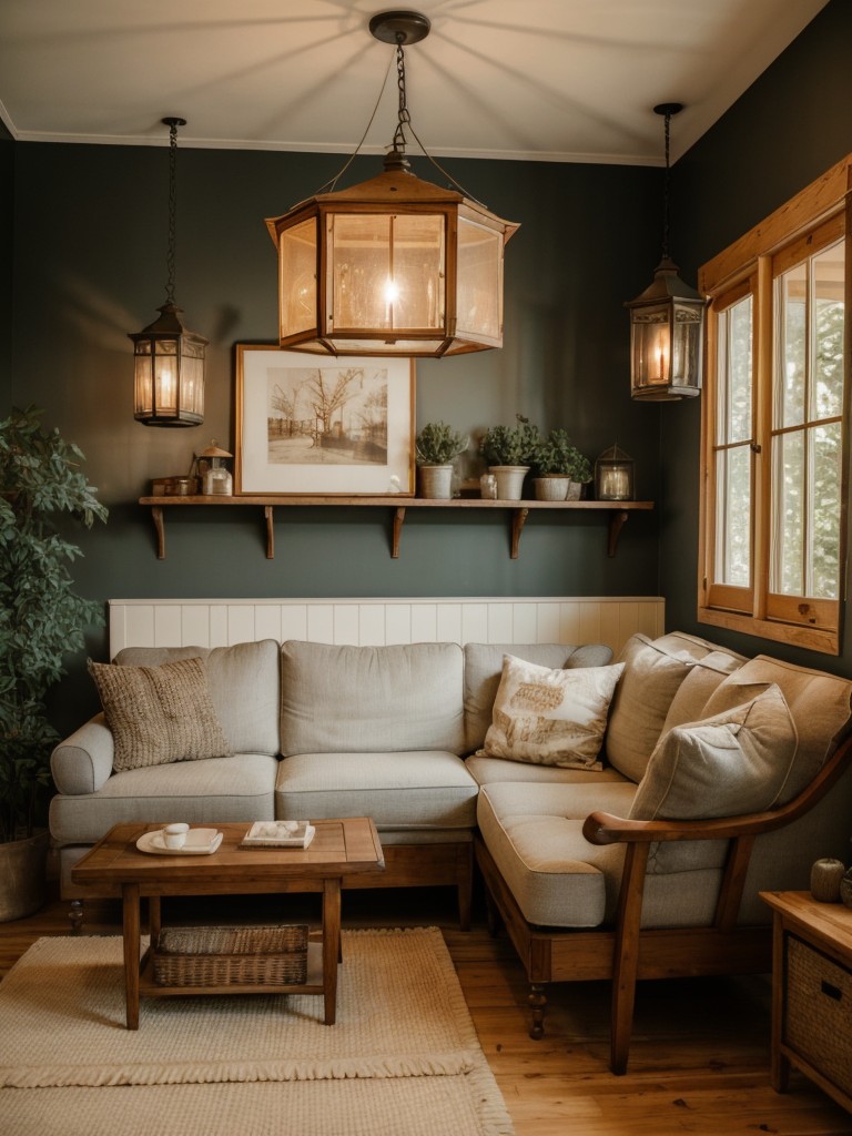 create-cozy-lounge-area-mismatched-vintage-furniture-lanterns-charming-relaxed-ambiance