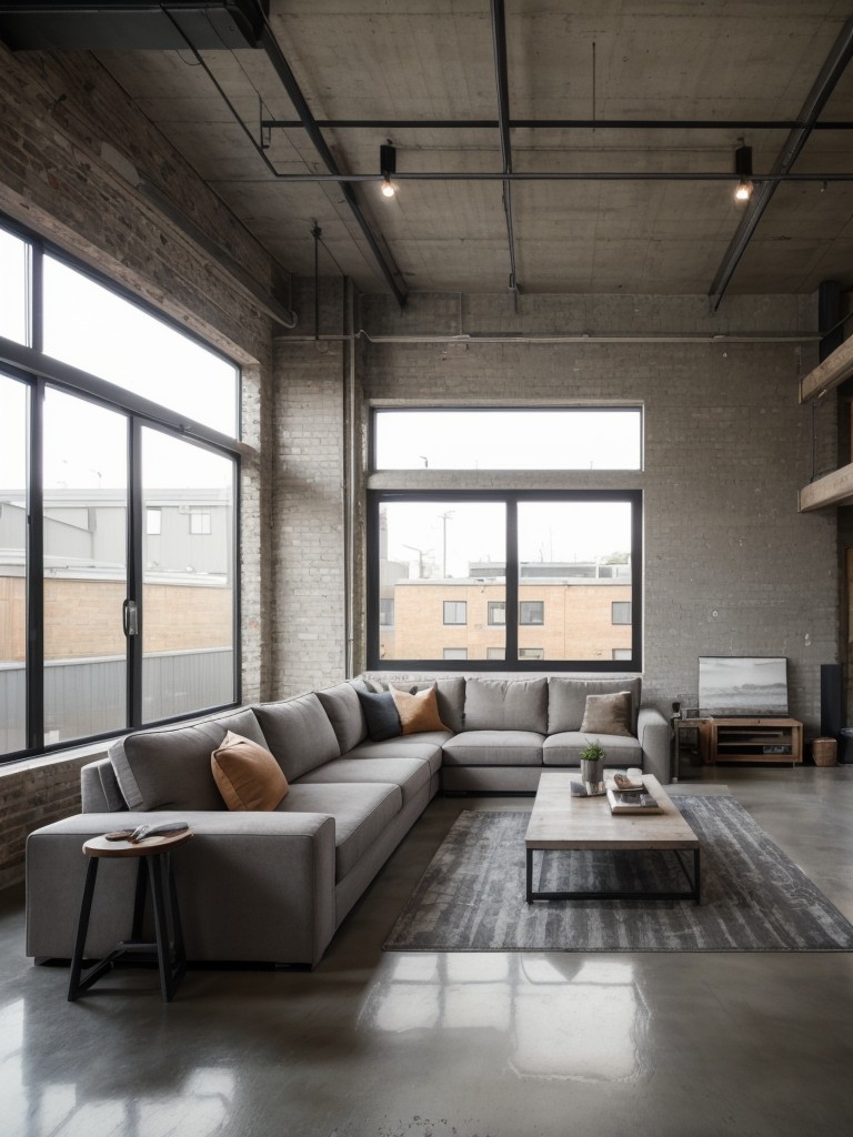 contemporary-loft-inspired-living-room-ideas-industrial-elements-open-floor-plan-concrete-floors