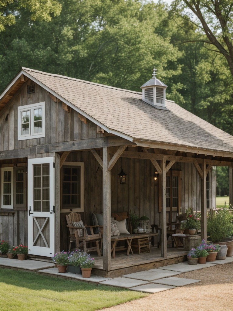 farmhouse-style-backyard-ideas-charming-barn-style-shed-vintage-outdoor-lighting-rustic-wooden-dining-set-adding-touch-country-charm-to-your-backyard