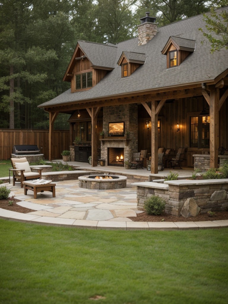 rustic-backyard-retreat-ideas-featuring-cozy-outdoor-fireplace-wooden-furniture-natural-stone-accents-creating-warm-inviting-atmosphere-relaxation