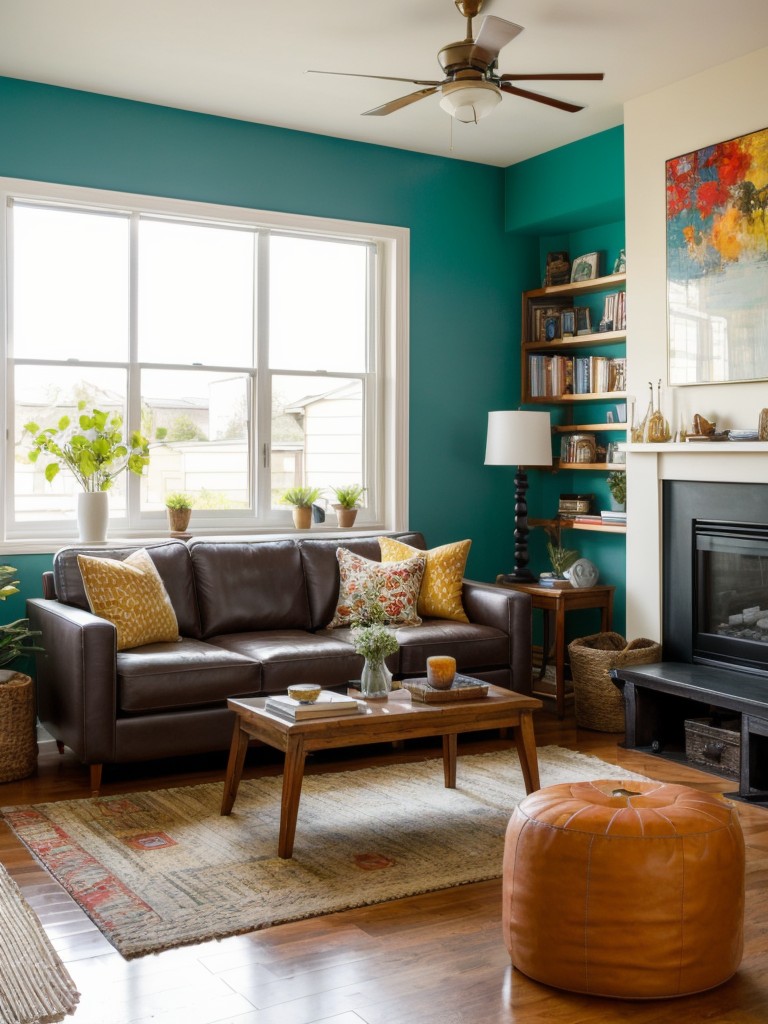 eclectic-living-room-ideas-mix-different-styles-vibrant-color-scheme-array-textures