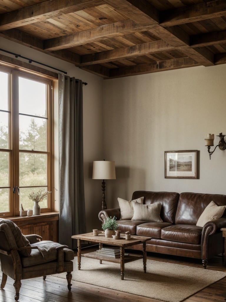 farmhouse-living-room-ideas-distressed-wood-furniture-vintage-decor-cozy-welcoming-atmosphere