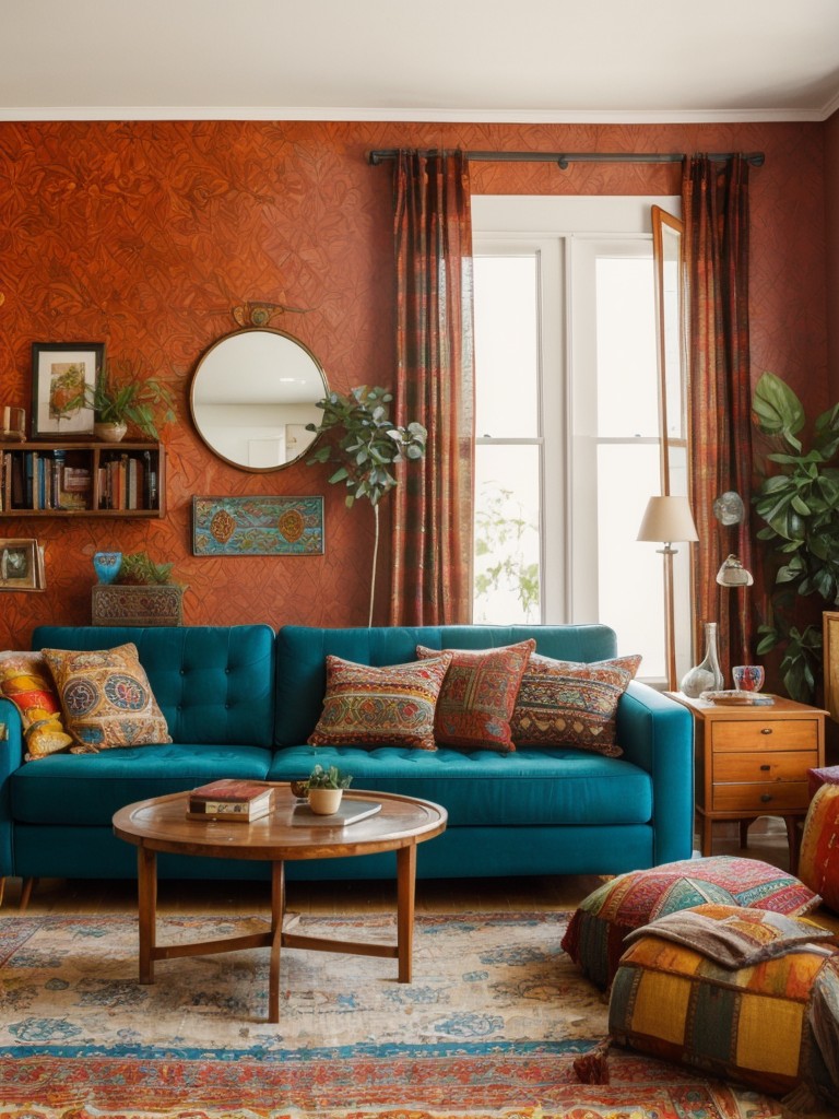 bohemian-living-room-ideas-vibrant-colors-eclectic-furniture-mix-patterns-textures
