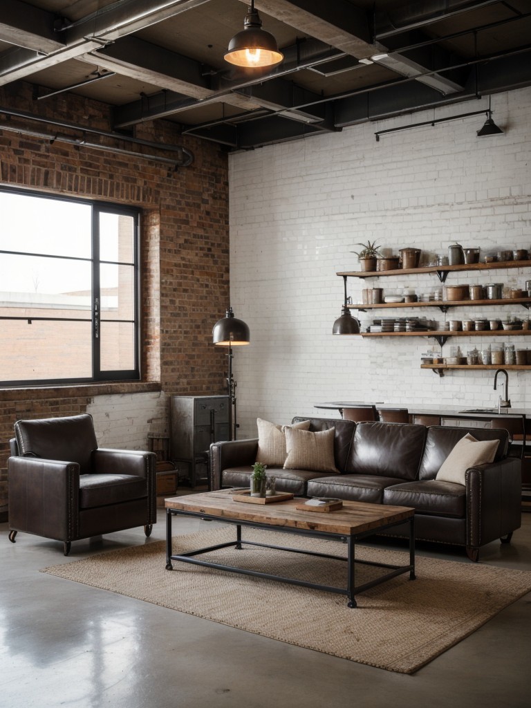 industrial-living-room-ideas-exposed-brick-walls-metal-accents-raw-unfinished-look-using-leather-furniture-vintage-lighting-fixtures-industrial-inspir