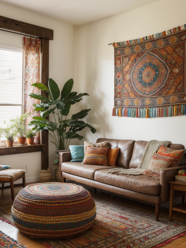 bohemian-living-room-style-characterized-array-vibrant-colors-mixed-patterns-global-inspired-decor-like-poufs-tapestries-macrame