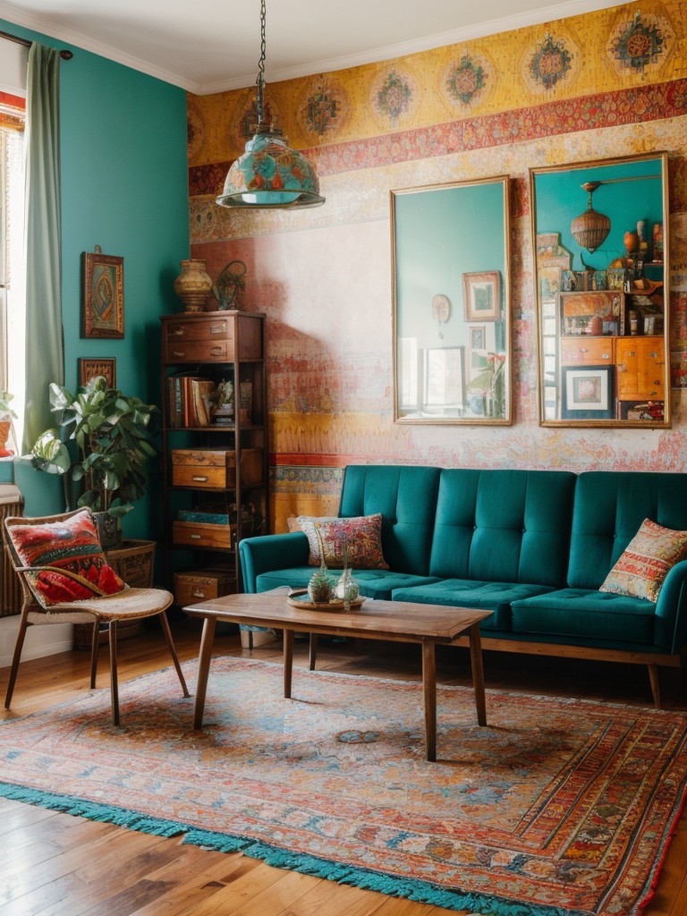 bohemian-living-room-ideas-embracing-eclectic-patterns-vibrant-colors-mix-vintage-global-inspired-furnishings-whimsical-artistic-space