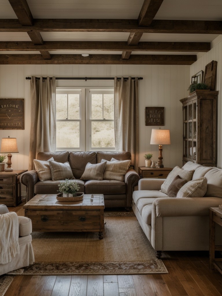 farmhouse-living-room-ideas-embracing-rustic-charm-vintage-accents-cozy-seating-options-cozy-nostalgic-farmhouse-feel