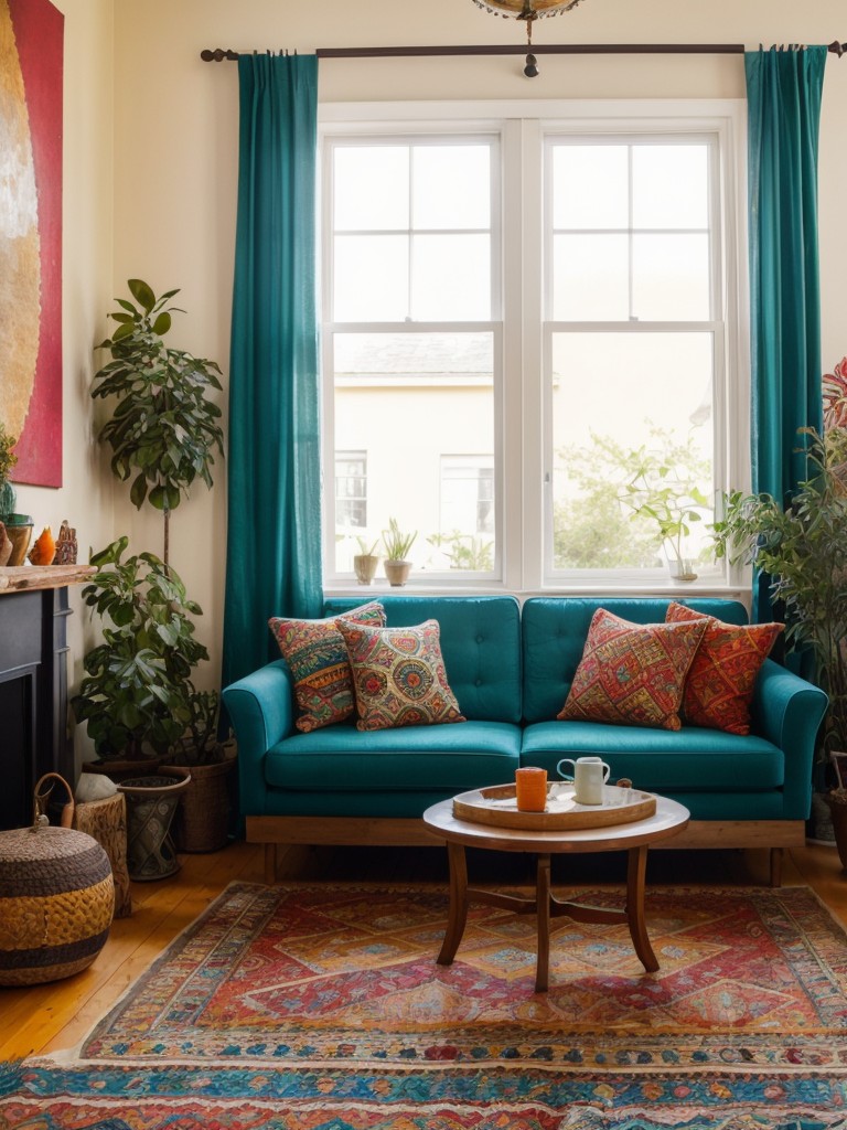 bohemian-living-room-ideas-vibrant-colors-mixed-patterns-eclectic-decor