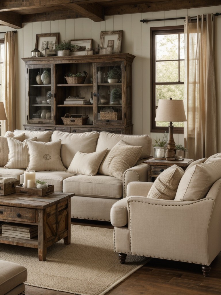 rustic-chic-living-room-ideas-combining-distressed-wood-furniture-soft-neutral-tones-vintage-accents-cozy-inviting-space