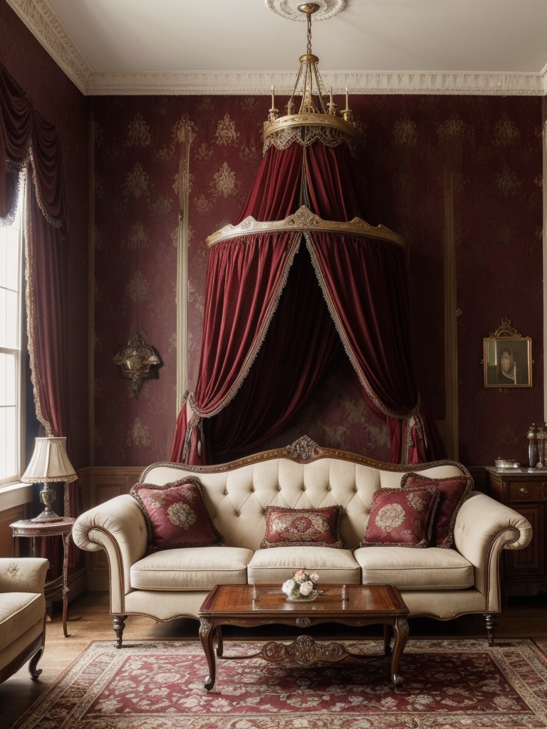 victorian-inspired-living-room-ideas-ornate-furniture-vintage-wallpaper-color-palette-deep-rich-hues-using-lace-curtains-antique-accessories-romantic-