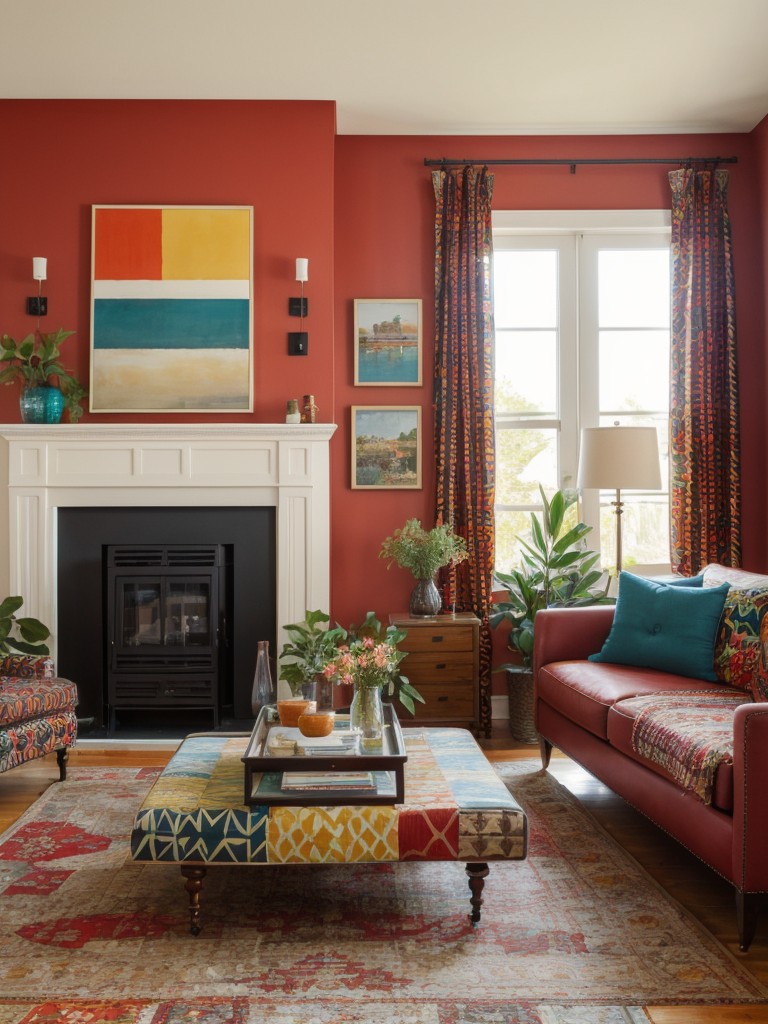 eclectic-living-room-ideas-mix-match-patterns-bold-colors-artistic-decor