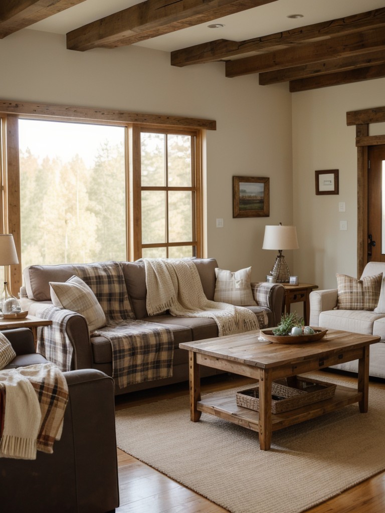 such-wooden-coffee-table-exposed-beams-cozy-plaid-blankets