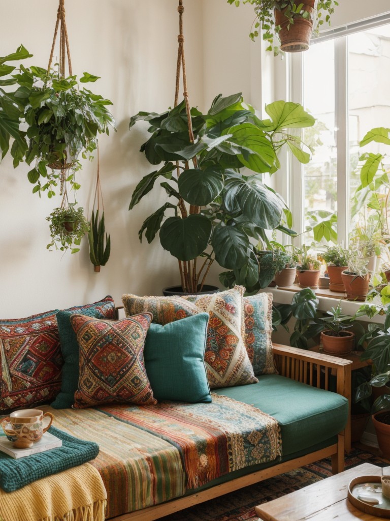 bohemian-living-room-ideas-vibrant-colors-eclectic-patterns-utilizing-floor-cushions-hanging-plants-to-create-relaxed-free-spirited-atmosphere