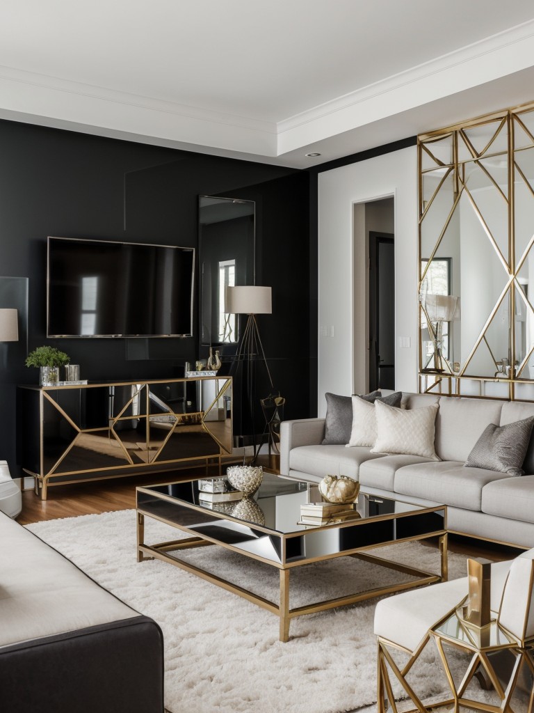 contemporary-living-room-ideas-bold-accent-walls-metallic-accents-highlighting-geometric-shapes-incorporating-mirrored-furniture-sleek-modern-look