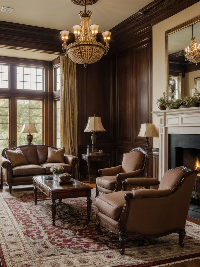 traditional-living-room-ideas-classic-furniture-rich-deep-colors-utilizing-ornate-accessories-like-chandeliers-antique-rugs-elegant-timeless-look
