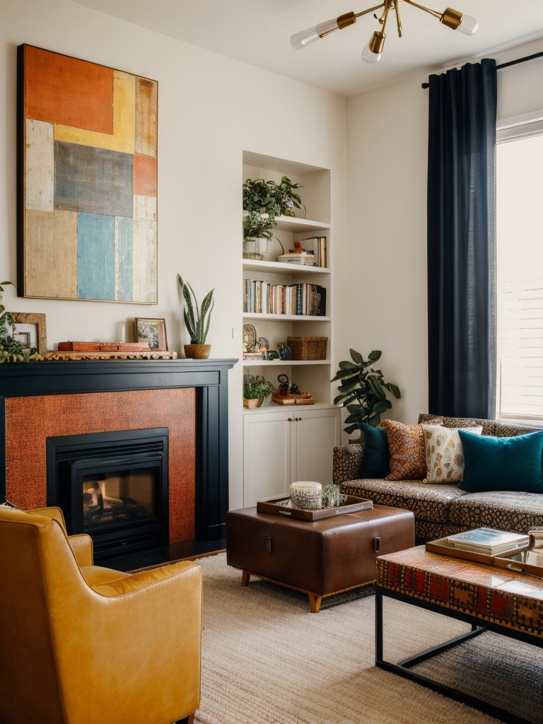 eclectic-living-room-ideas-that-embrace-bold-unique-design-elements-mixing-patterns-textures-colors-using-statement-artwork-mix-vintage-modern-furnitu