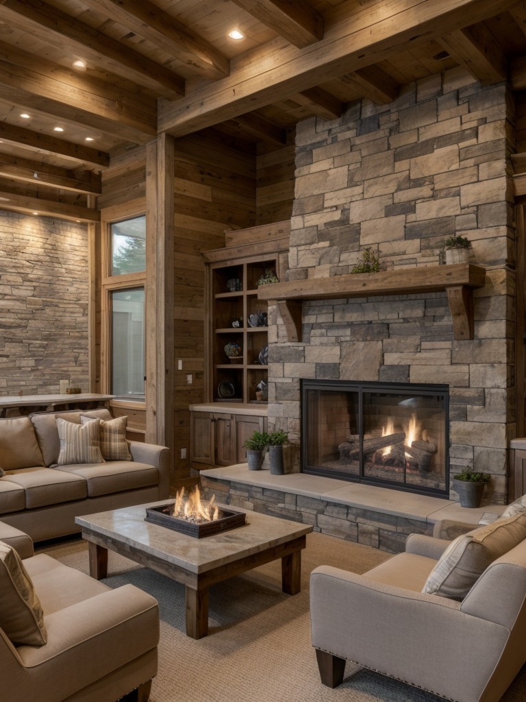complete-comfortable-seating-string-lights-built-stone-fireplace