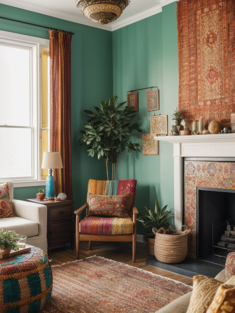 bohemian-living-room-ideas-vibrant-colors-textured-fabrics-mix-patterns-global-inspired-decor