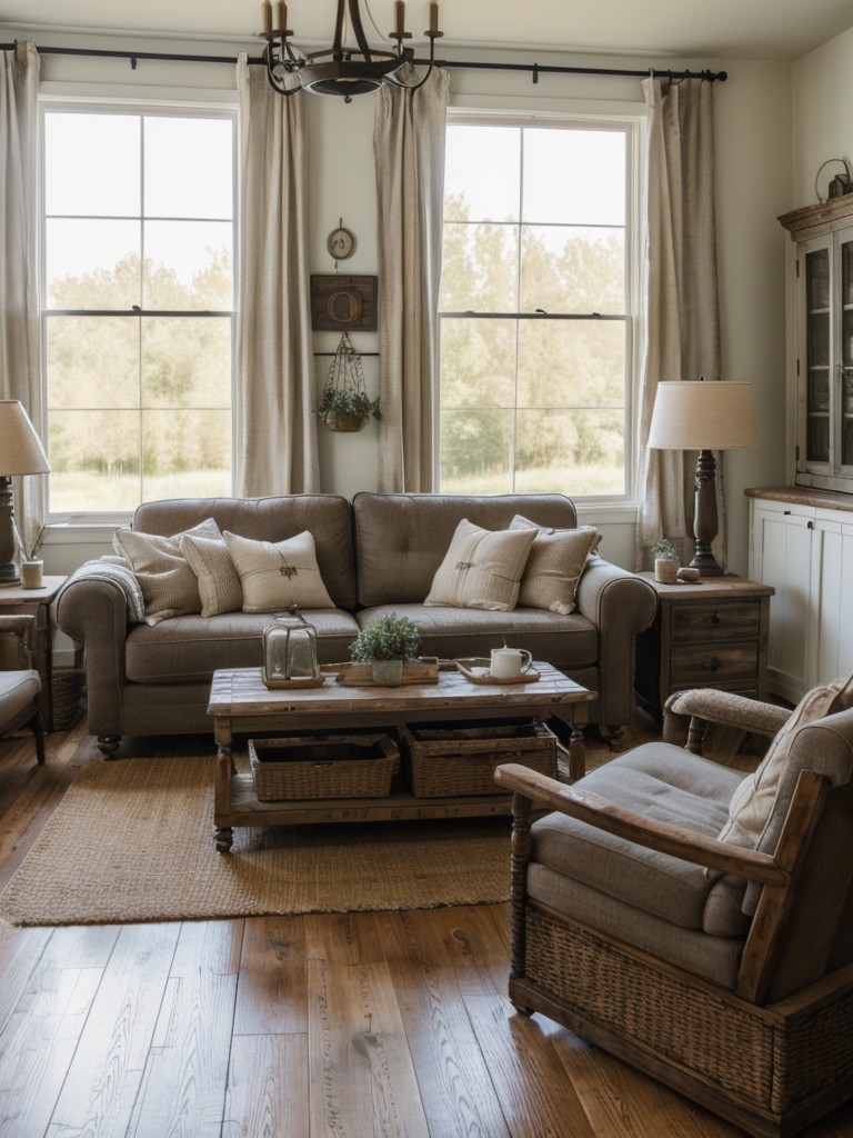 farmhouse-living-room-ideas-distressed-furniture-vintage-decor-cozy-textiles