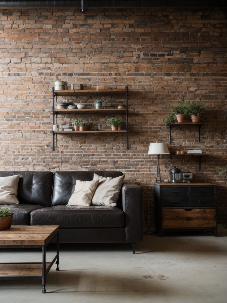 industrial-living-room-ideas-exposed-brick-walls-metal-accents-mix-vintage-modern-furniture-pieces-raw-edgy-vibe