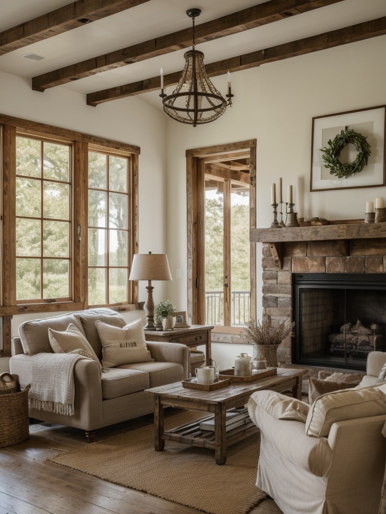 farmhouse-living-room-design-rustic-charm-distressed-furniture-cozy-textiles-creating-warm-inviting-atmosphere