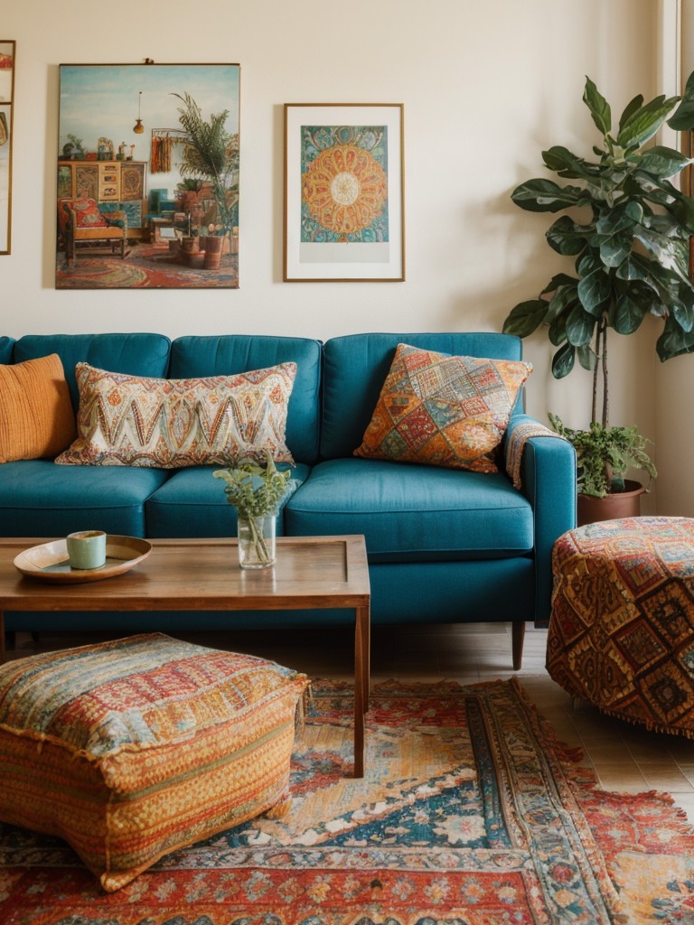bohemian-living-room-ideas-vibrant-color-scheme-textured-fabrics-eclectic-decor-pieces
