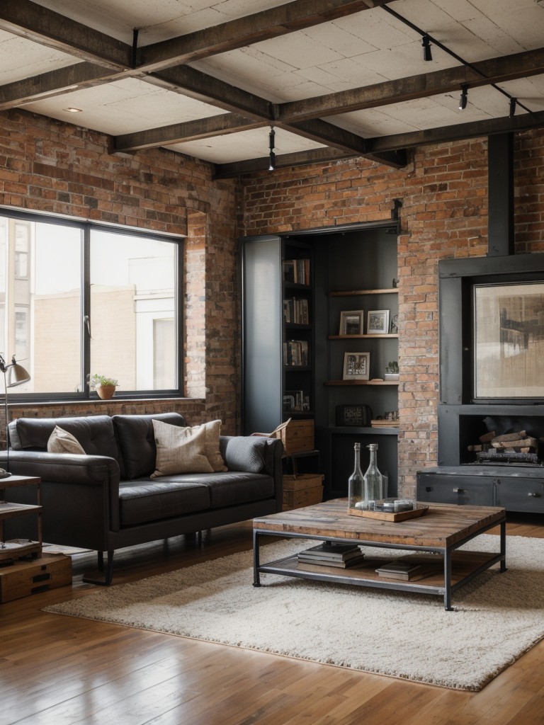 industrial-living-room-ideas-exposed-brick-walls-metal-accents-salvaged-furniture
