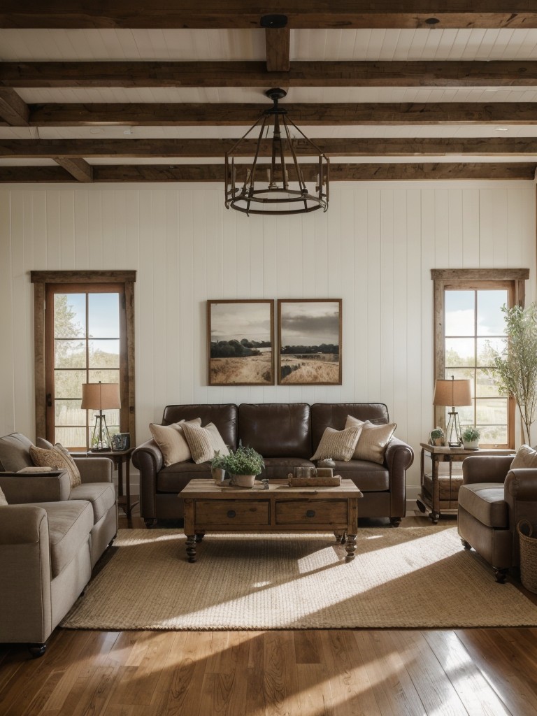 farmhouse-living-room-ideas-rustic-furnishings-shiplap-walls-vintage-accents-cozy-charming-aesthetic