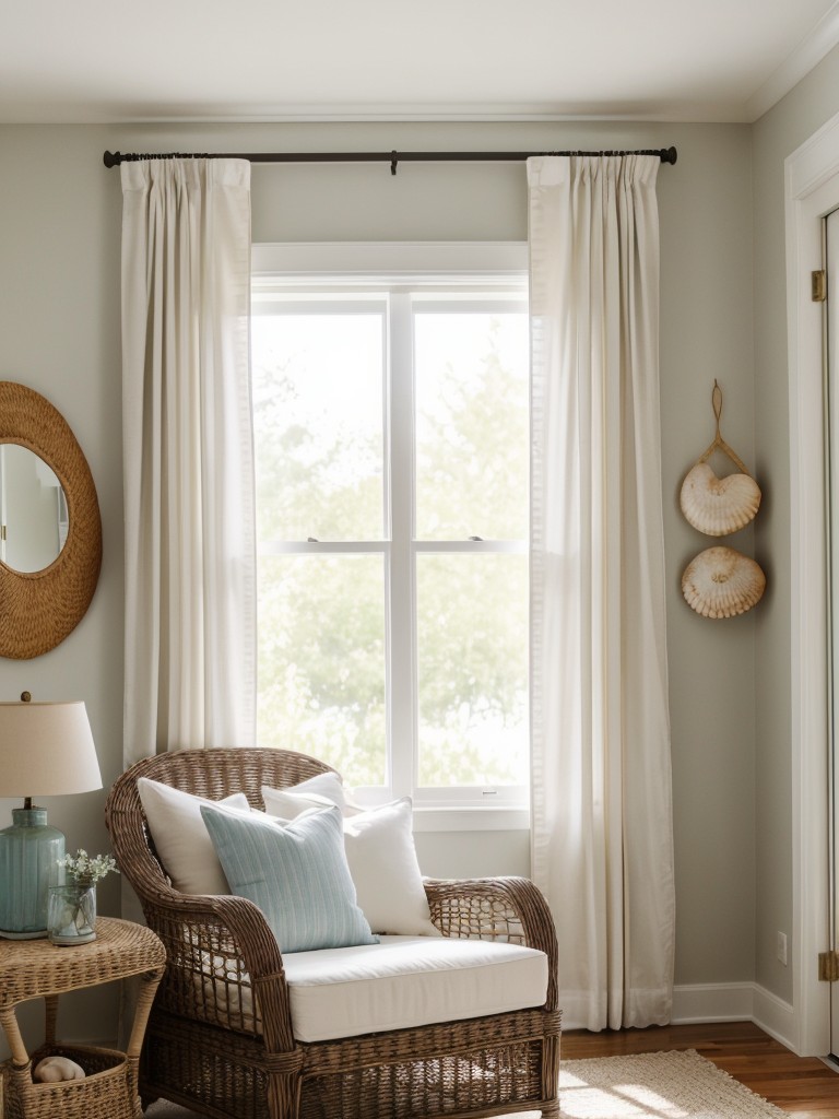 incorporating-seashells-wicker-furniture-light-airy-curtains
