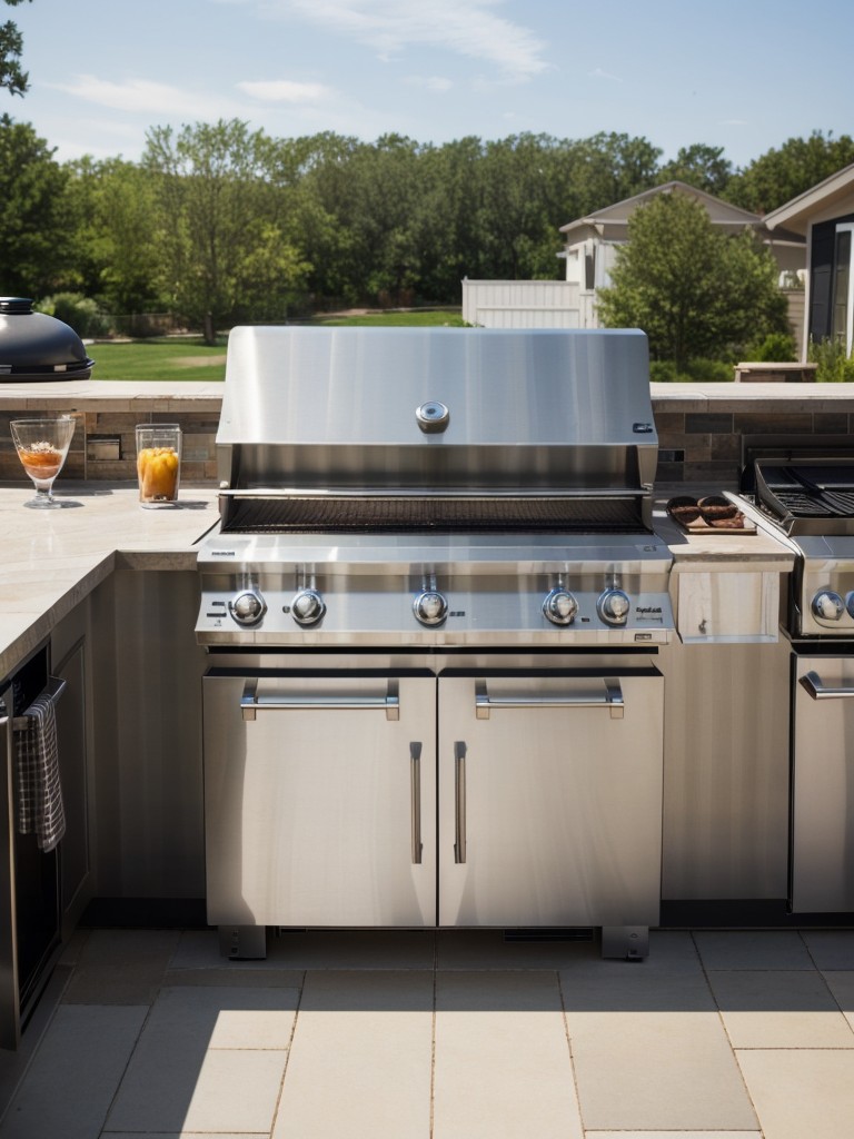 outdoor-kitchen-ideas-stainless-steel-appliances-spacious-countertops-built-barbecue-hosting-backyard-cookouts