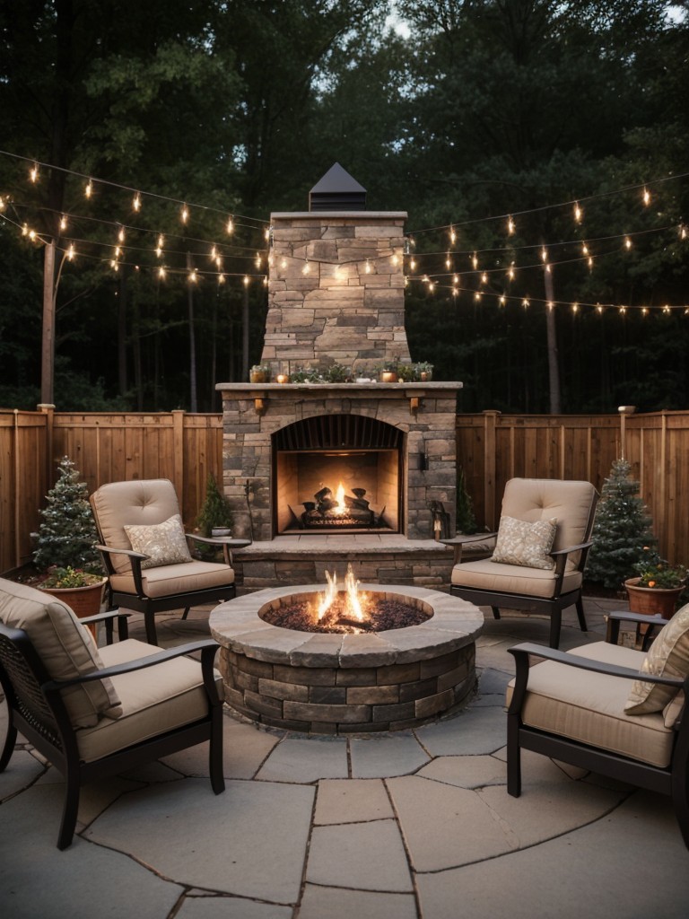 cozy-backyard-retreat-comfortable-seating-options-outdoor-fireplace-fire-pit-string-lights-ambiance