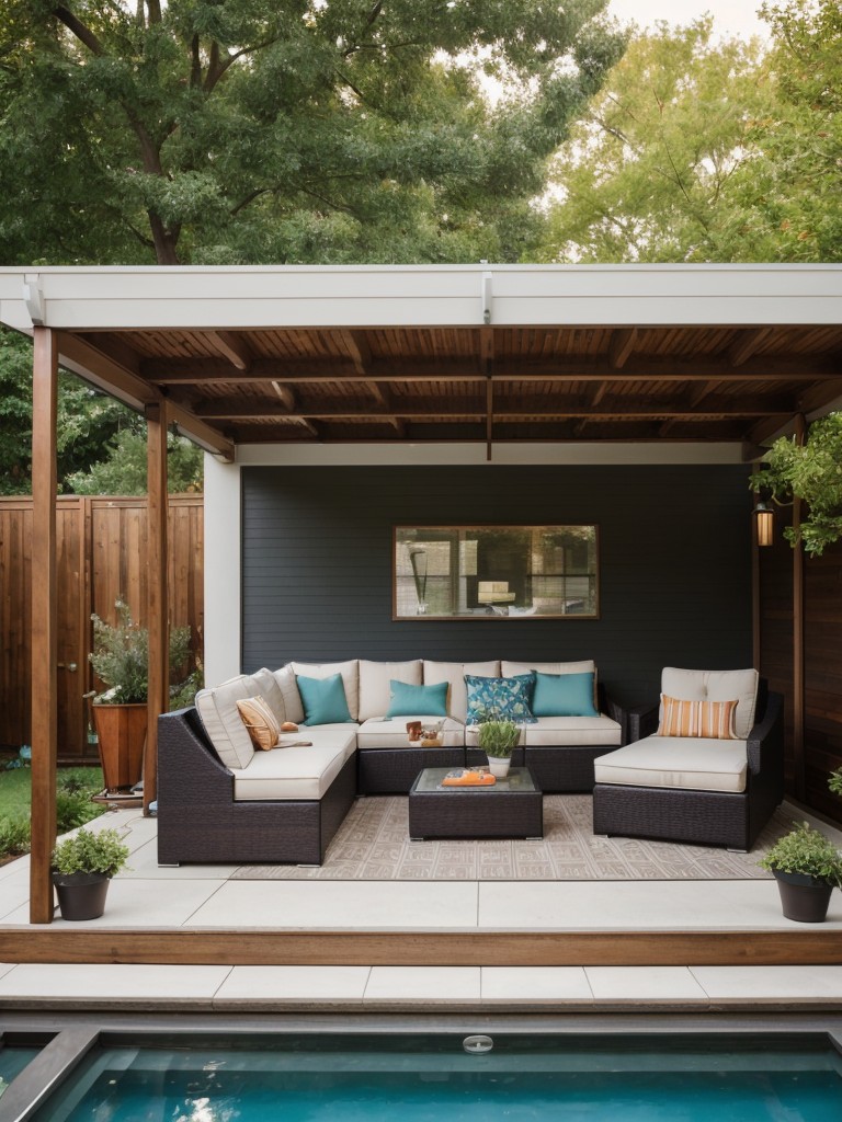 mid-century-modern-backyard-design-retro-inspired-furniture-fashionable-planters-stylish-pergola-trendy-chic-outdoor-area