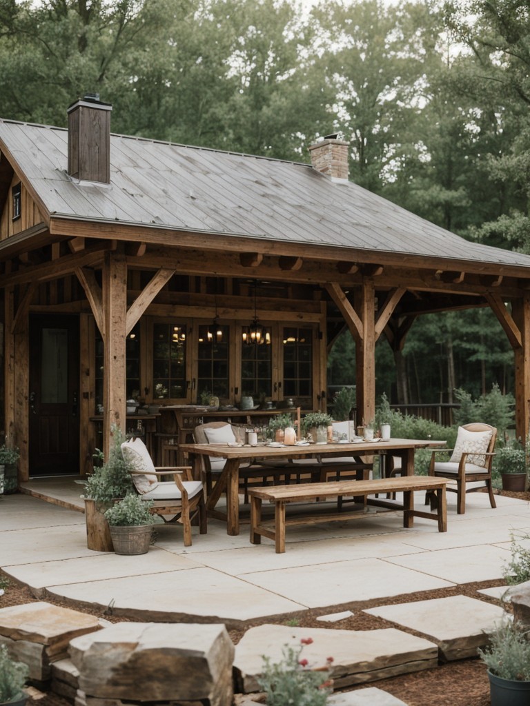 rustic-backyard-ideas-featuring-natural-wood-accents-vintage-inspired-decor-charming-outdoor-dining-area-cozy-gatherings