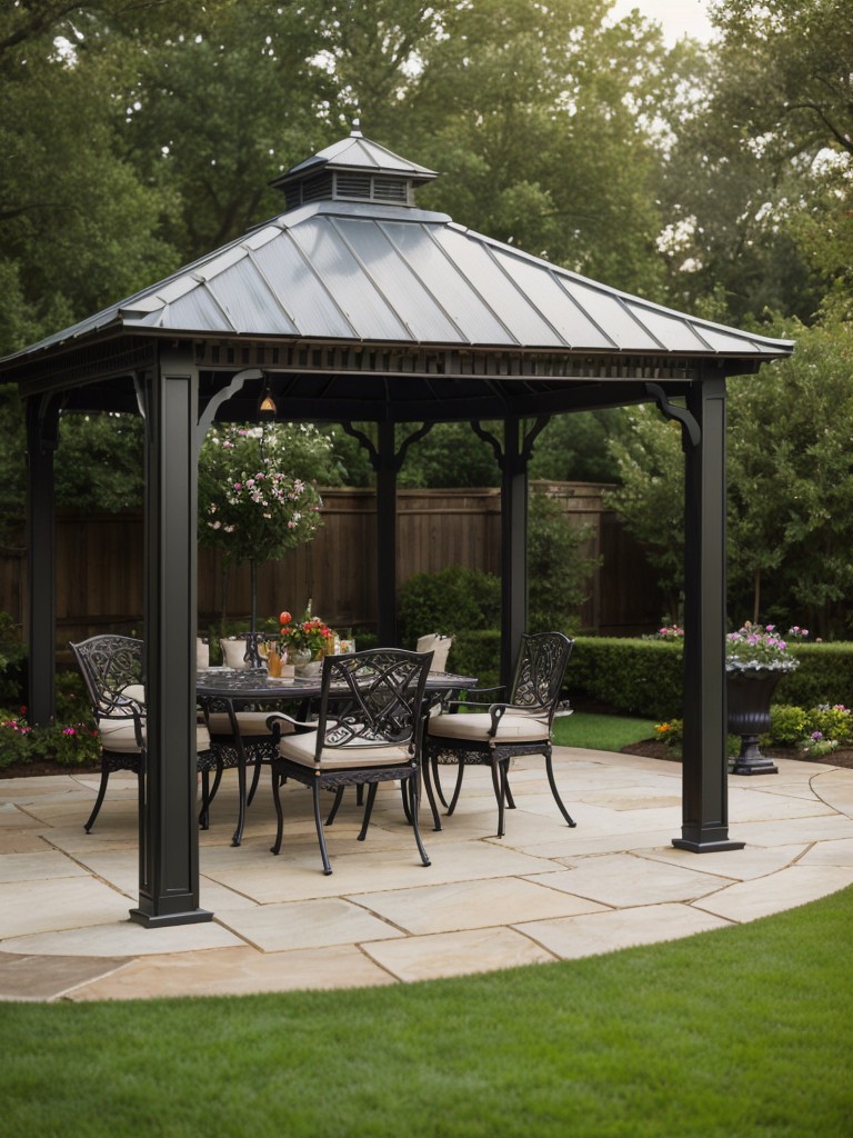 traditional-backyard-classic-garden-layout-elegant-wrought-iron-furniture-charming-gazebo-outdoor-dining