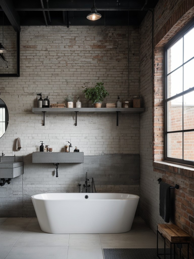 industrial-bathroom-ideas-exposed-brick-walls-metal-fixtures-concrete-elements-chic-urban-look