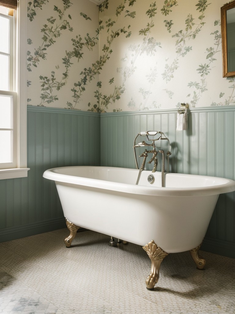 vintage-bathroom-ideas-capturing-nostalgia-past-eras-clawfoot-tubs-antique-vanities-retro-wallpaper