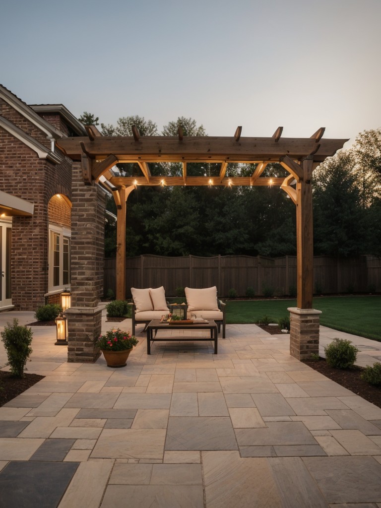 traditional-backyard-design-classic-pergola-brick-patio-elegant-outdoor-lighting