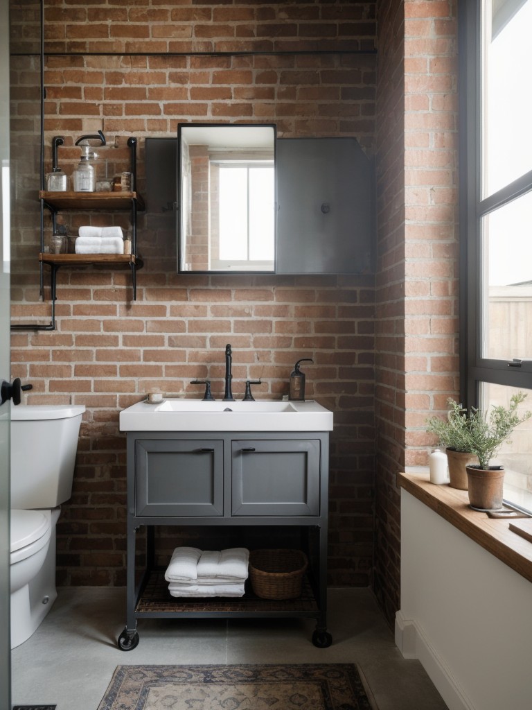 industrial-bathroom-ideas-exposed-brick-metal-accents