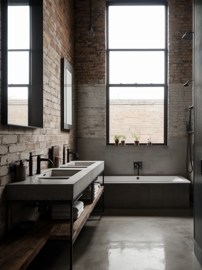 industrial-bathroom-design-ideas-exposed-brick-walls-concrete-floors-industrial-style-fixtures-raw-edgy-aesthetic