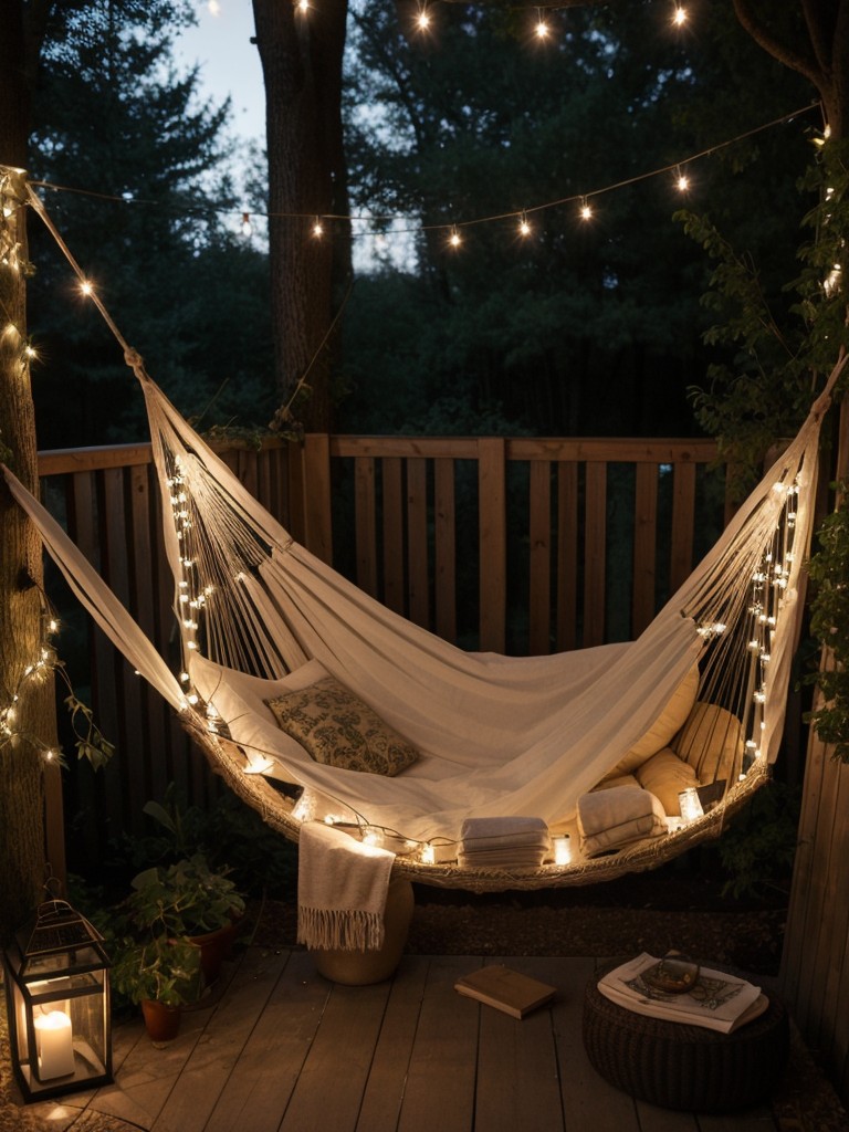 create-cozy-nook-stringing-up-fairy-lights-hanging-hammock-secluded-corner-your-backyard