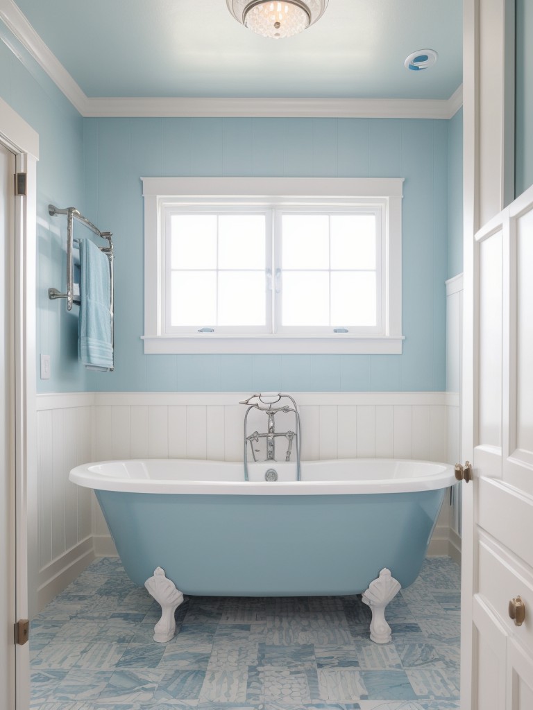 coastal-inspired-bathroom-design-light-blue-white-color-scheme-seashell-accents-nautical-theme-anchor-prints-boat-shaped-decor-pieces